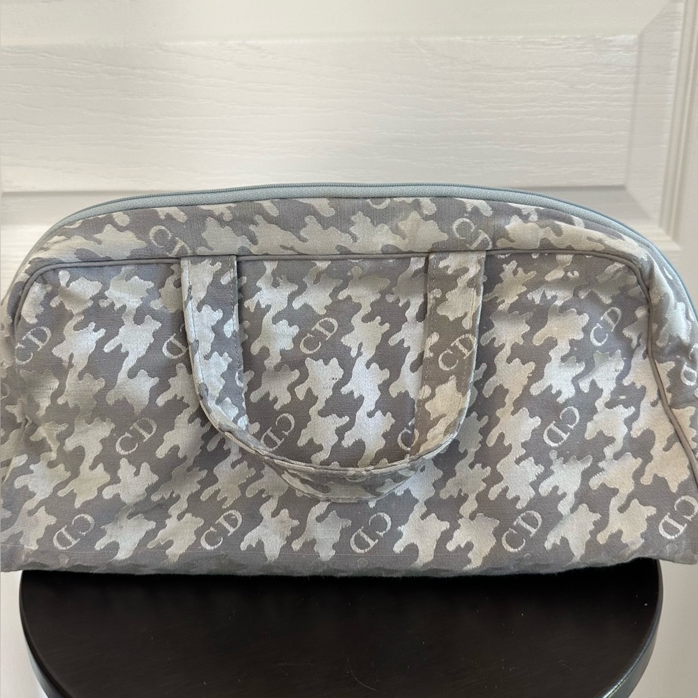 Christian Dior Vintage Houndstooth Cosmetic Pouch Travel Bag Organizer – Authent - Picture 2 of 15